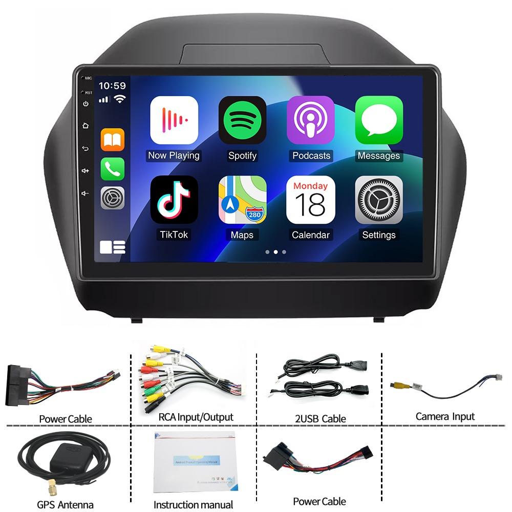 Android 15 car navigation fit for carplay + Android auto / 2 + 64G + AHD camera+microphone 10 inches For 2009-2015 Hyundai IX35