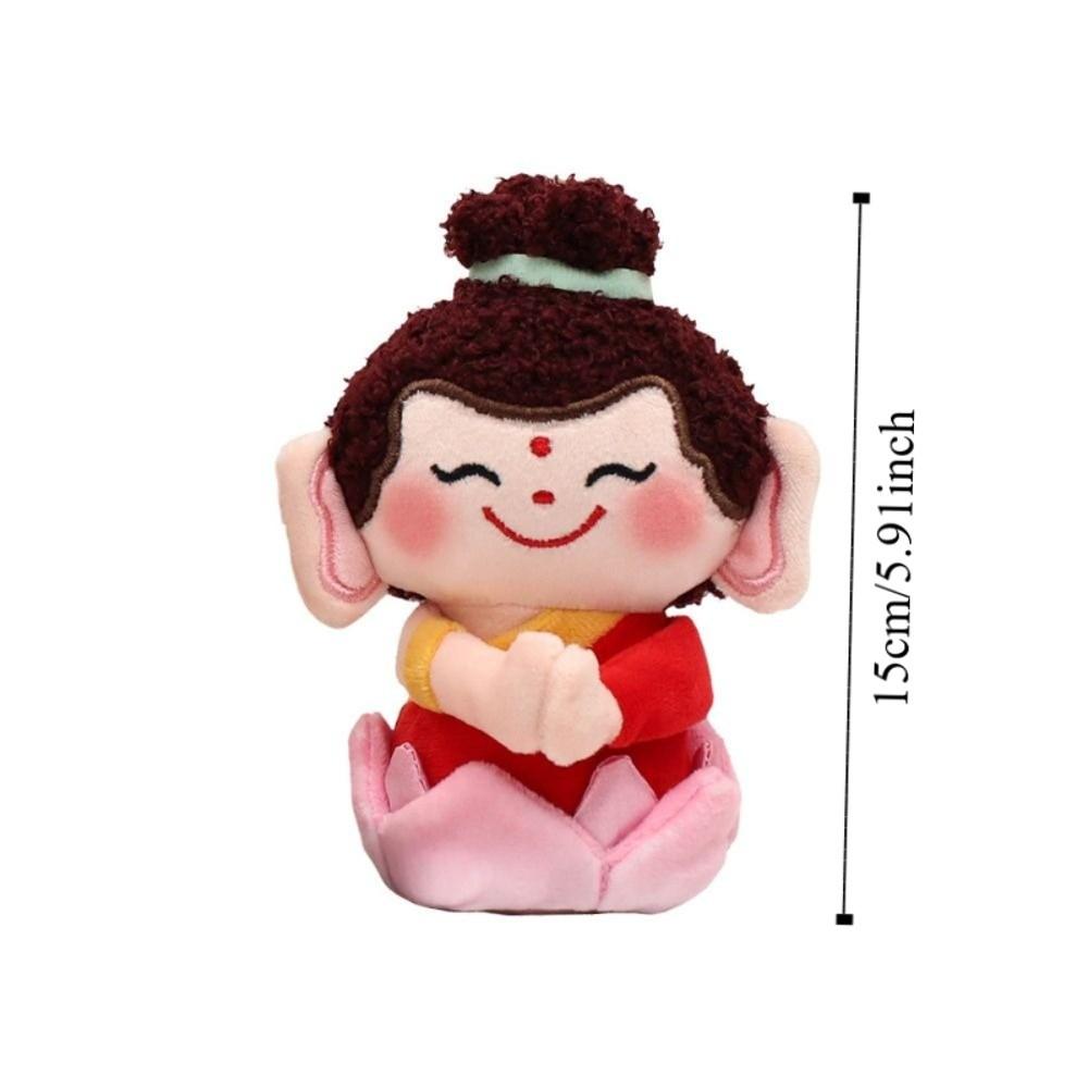 Guanyin Wealth God Keychain Yuchi Gong Plush God of Longevity Pendant  Key Decor