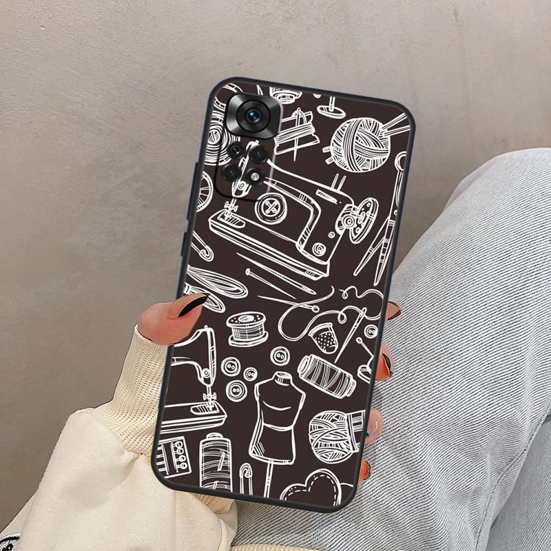 

швейная машинка портной узор Для Xiaomi Redmi Note 14 13 9 10 11 12 15 Pro Plus Чехол Обложка Для Redmi 15 C 13C 12C 10C 14C Redmi Note 9