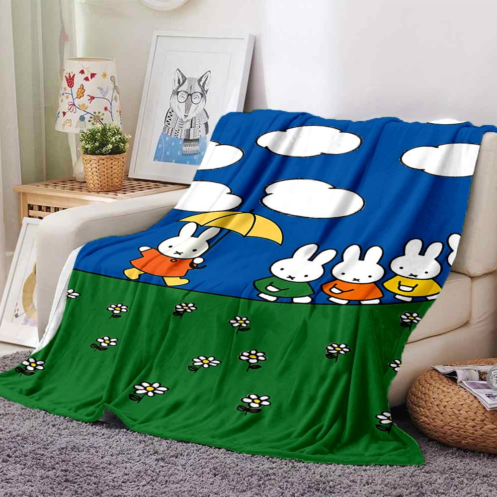 1pc Blanket - Miffy Print Design,Lightweight Blanket for Sofa,Bed- Soft &Warm,Gift for All Seasons
