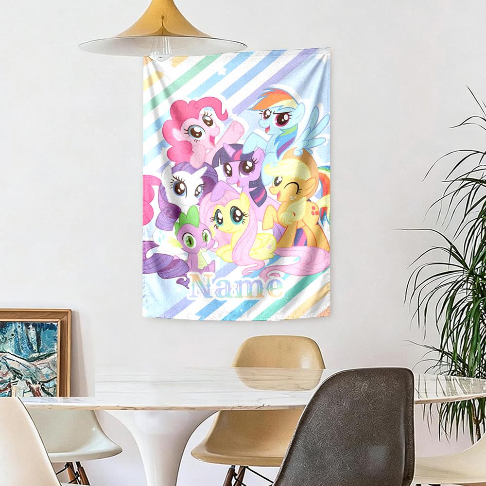 Little Pony Custom Your Name Wall Decor Tapestry Art For Pet Memorial Birthdaywedding Party Backdrop Family Gift
