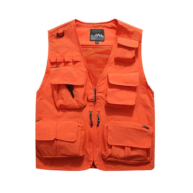 Spring and Autumn New Multi-Pocket Men's Vest Thin Trendy Breathable New Outdoor Mountaineering Waistcoat