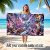 Music General Theme Beach Towel Personalized Custom Name & Text Soft Quick Dry Beach Towel for Swimming Travel