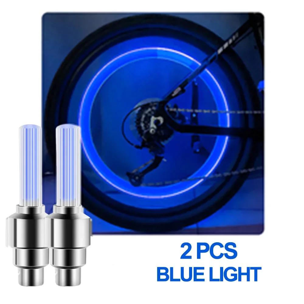 2Pcs Motorcycle Wheel Neon Light LED Motion Sensor Waterproof Decorative Light Car Bicycle Wheel Tire Nozzle Valve Cap Light