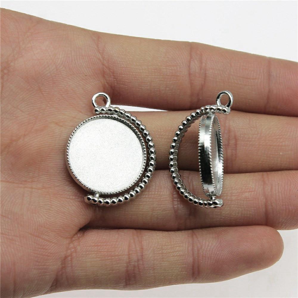 Hodí se pro kulatý 20mm skleněný kabošon Základní lůžko Podložka Bezel Doplňky Díly Chlapecké šperky Cool Dárky Pro