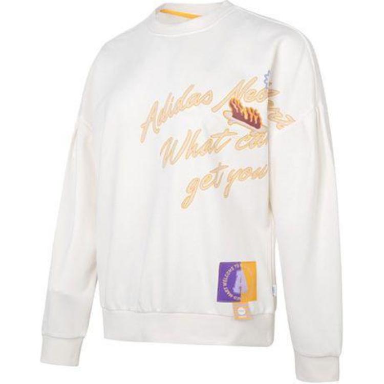 Adidas Neo Sweatshirts Women s Ecru Crew Neck Moderate Regular IA6771 M