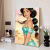 Disney 5D DIY Diamond Painting, Aladdin and Jasmine Princess Illustration Cartoon Full Diamond Mosaic Diamond Painting Art Wall Decoration Craft Set