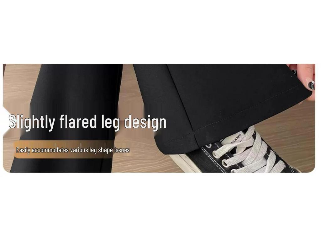 145 Women's High Waist Slim Black Micro Flare Pants - Summer Stretch Petite Fit
