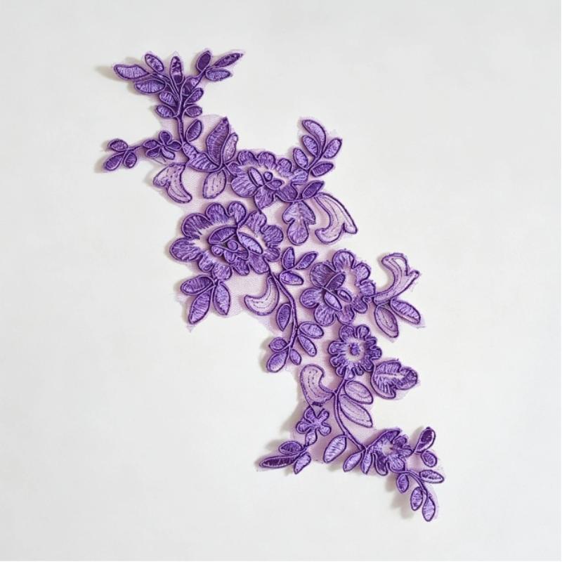 10Pcs Floral Lace Applique Pair Embroidery Flower Patch Sew On Lace Motif For Wedding Dress Garment Decoration