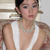 French Pearl Necklace Geometric Design Handcrafted Org Glass Pendant For Women