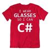 Glasses Yourself C# T-Shirt Programmer Tee Computer Languages Tee