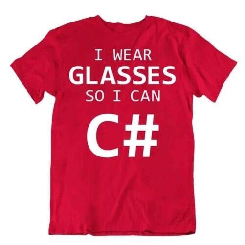 Glasses Yourself C# T-Shirt Programmer Tee Computer Languages Tee S