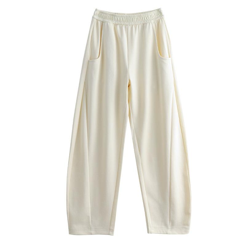 Knitted Banana Pants Women's Wide-leg Pants Autumn and Winter New High-waisted and Thin Casual Sweatpants Straight Loose Gray Sweatpants