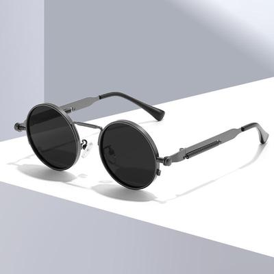 Men's Punk-Style Round Frame Driver Sunglasses - Anti-UV 8377