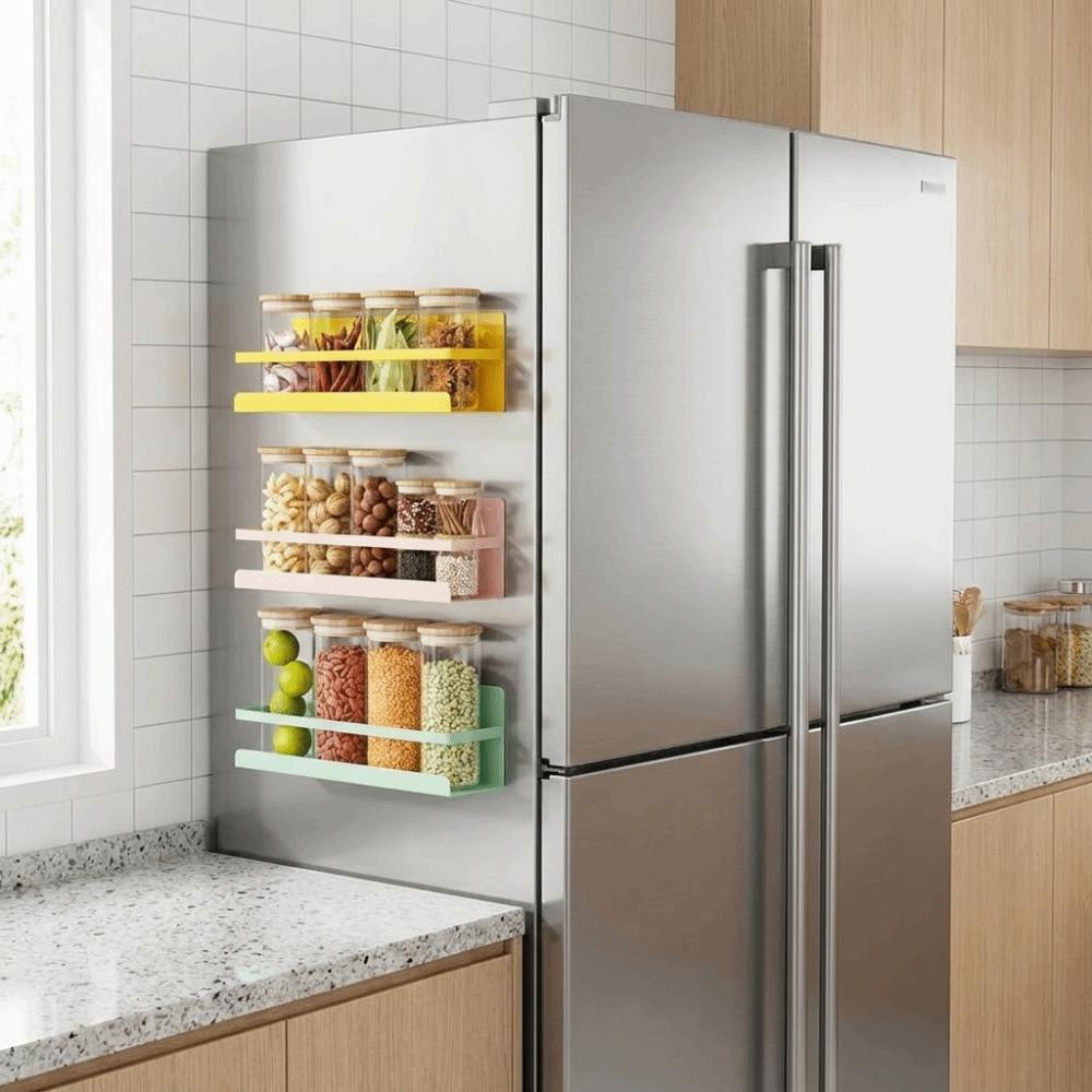 Bohrloser Kühlschrank-Magnetregal Kohlenstoffstahl Kühlschrank-Seiten-Aufbewahrungsregal Wohnzimmer