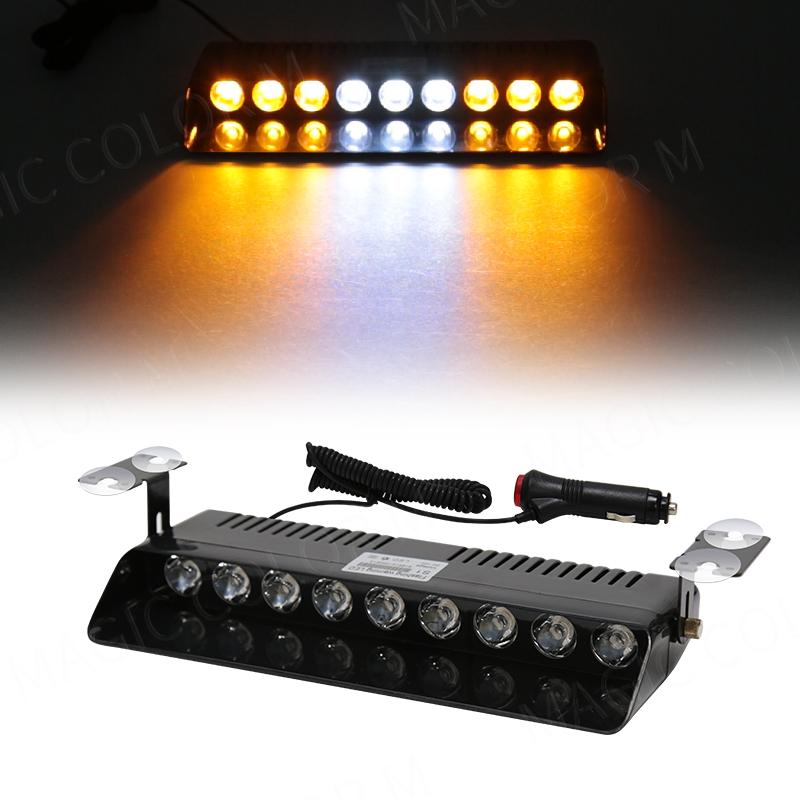 S1 9 LED-uri lumini de avertizare auto Lanterne stroboscopice Indicator de bord de urgență 12V Ultra strălucitor Roșu Albastru Galben Alb
