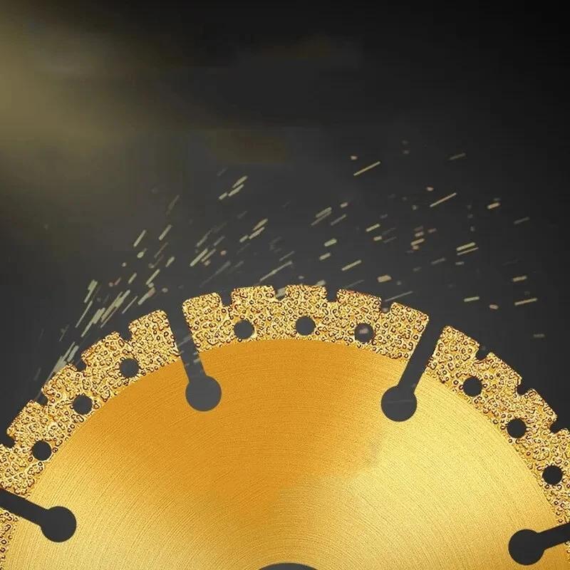 4.5 Inch Vacuum Brazed Diamond Yellow Saw Blade Steel Metal Stone Cast Iron Reinforcing Steel Aluminium Multi-purpose Power Tool