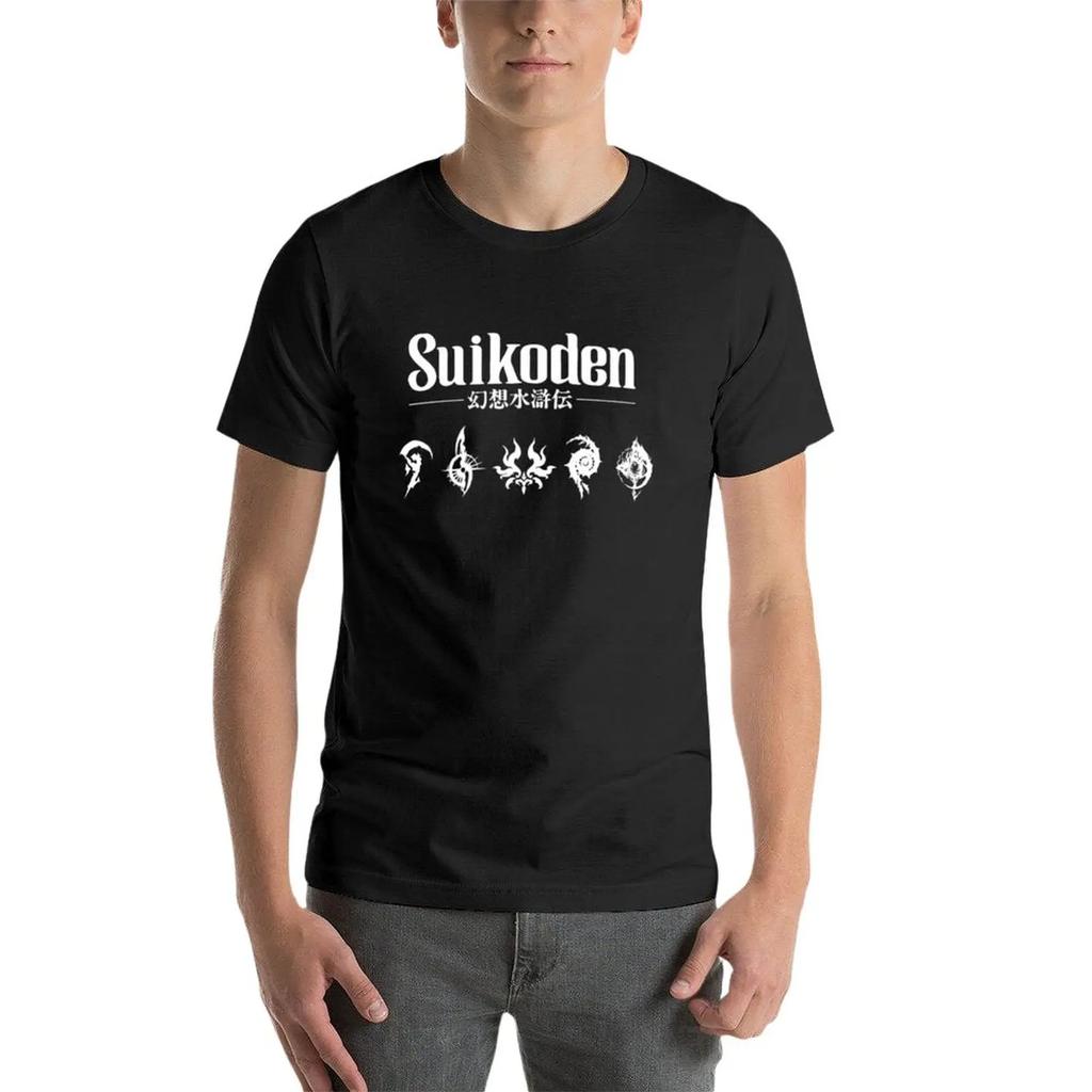 Suikoden mit Runen T-Shirt Kurzarm-T-Shirt schnelltrocknendes T-Shirt Ästhetische Kleidung T-Shirts Männer