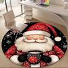 1PC Christmas Santa Office Round Area Rug, Mat Suitable For Office, Under Office Chairs Bedroom Living Room Home Decor, Room Deco