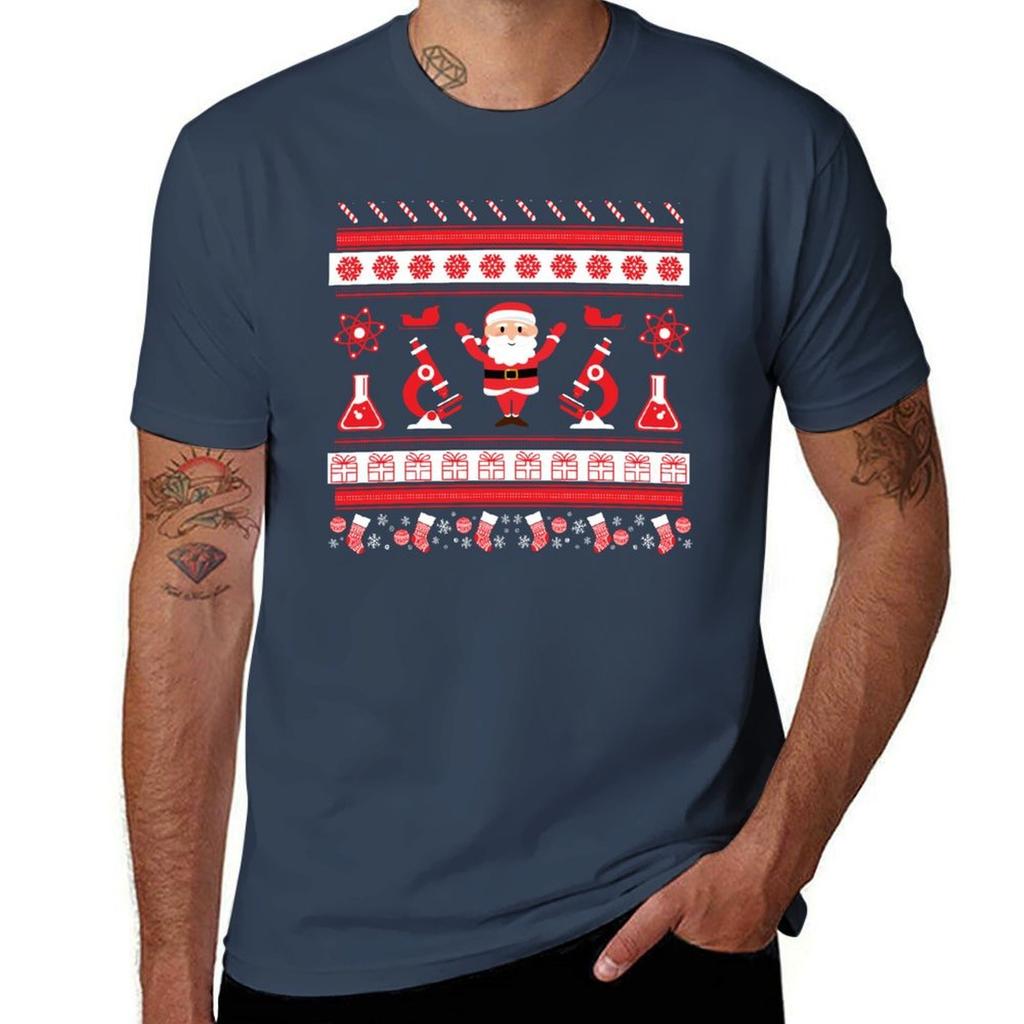 Science Laboratory Christmas Ugly Sweater - Science Christmas, Holiday Party, Xmas, Microscope, Test Tube T-Shirt