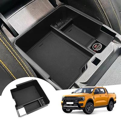 Auto Armlehne Aufbewahrungsbox Fach Konsole Organizer Halter für Ford Ranger Everest 2025 Elektrische Handbremse Auto Innenausstattung