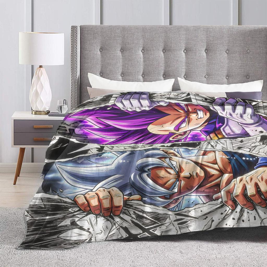 DBZ Vegeta Goku Blanket Out Of The Comic Fuzzy Funny Soft Throw Blanket for Coverlet Spring/Autumn,