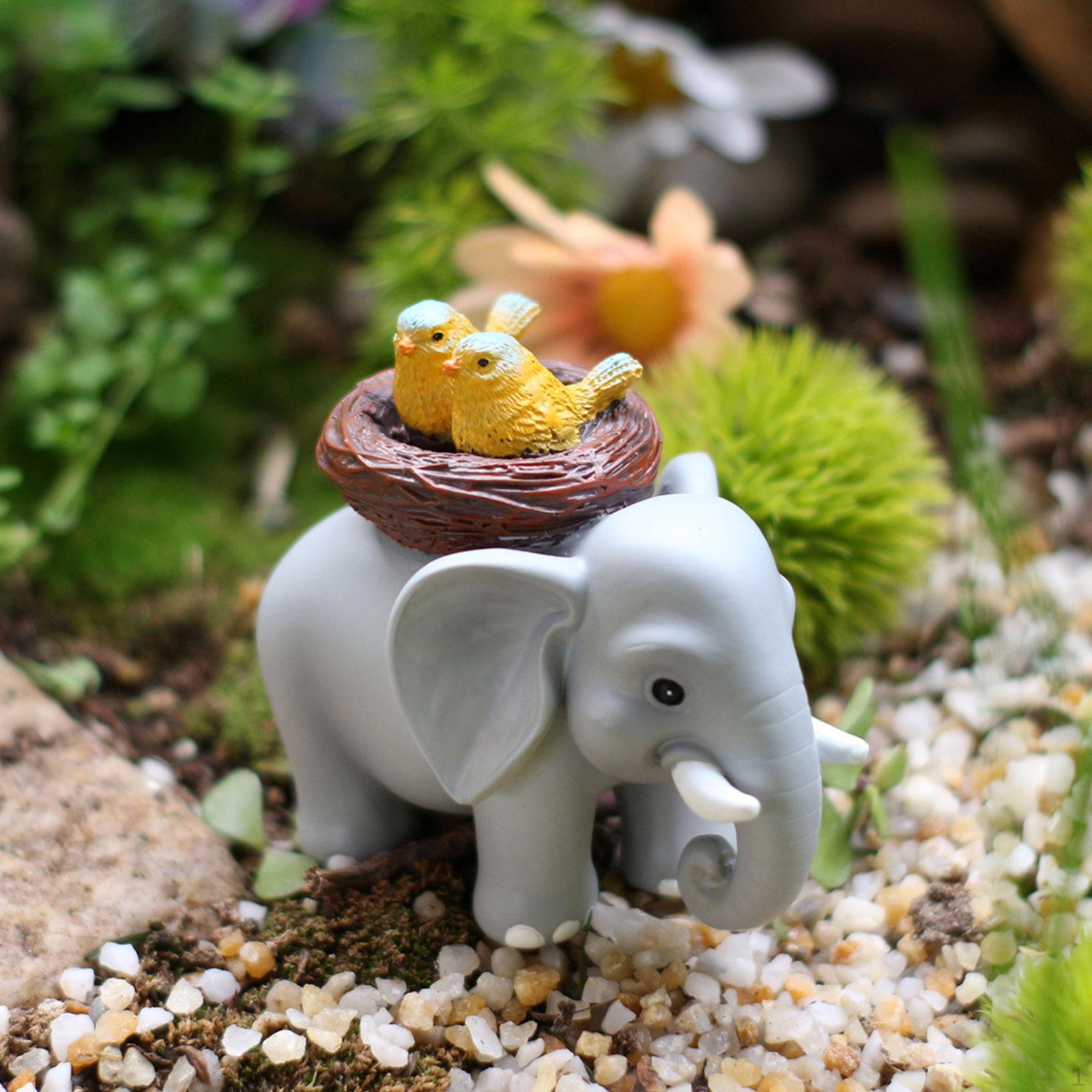 

Elephant Statue Landscape Ornament Animal Figurine Gift Decor Multipurpose Garden Accessories