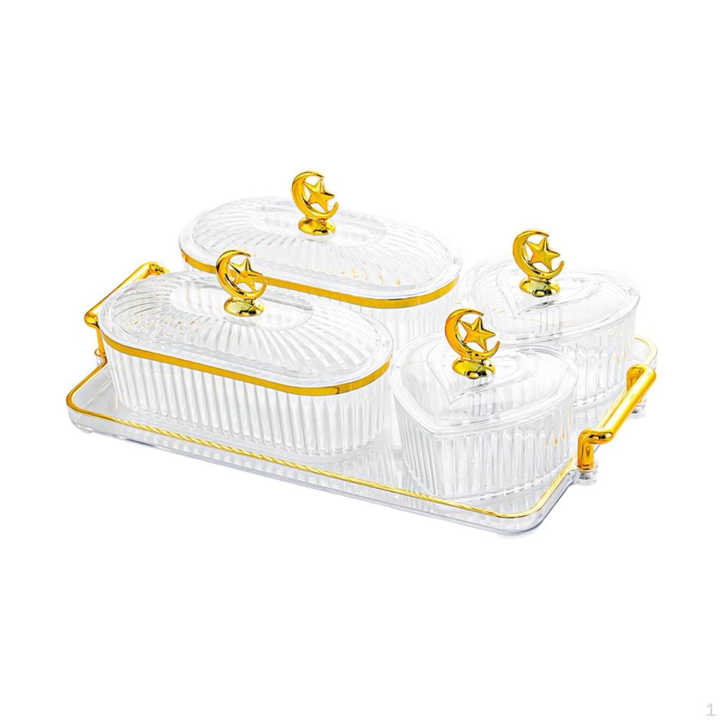 Appetizer Plate Dried Fruit Snack Serving Food Storage Box Divided Platter for