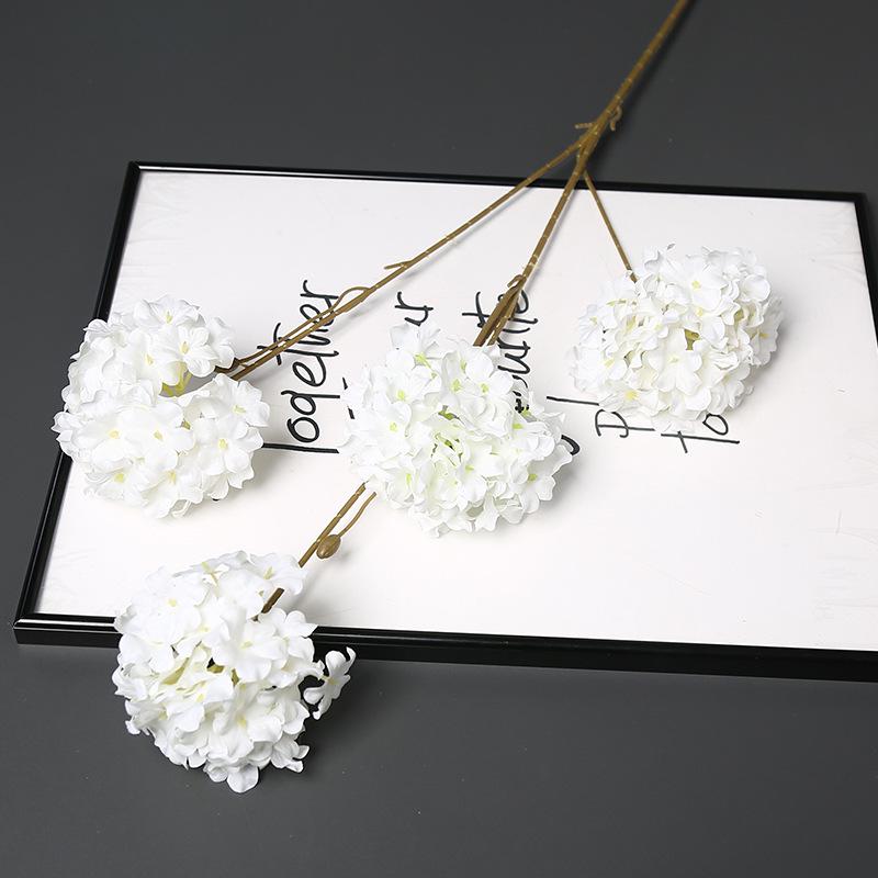 Vierhoofdige Sneeuwvlok Hortensia Kunstbloemstuk voor Bruiloften, Landschapsarchitectuur, Hotel Decoratie en Artistieke Displays.
