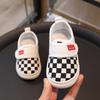 2025 Spring/Autumn Plaid Canvas Shoes for Kids: Boys, Girls & Baby Indoor Kindergarten Footwear