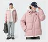 Winter couple hooded cotton-padded jacket new thickened casual loose flow warm cotton-padded jacket solid color versatile cotton-padded jacket