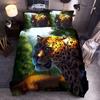 Animal Polyester Duvet Cover Set King Queen Twin Full Size Wild Animals Wolf Lion Fox Tiger 3D Print For Boys Bedding Set