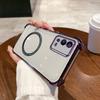Case for OPPO A55 4G Clear Magnetic Casing Electroplated Lens Frame Phone Cover