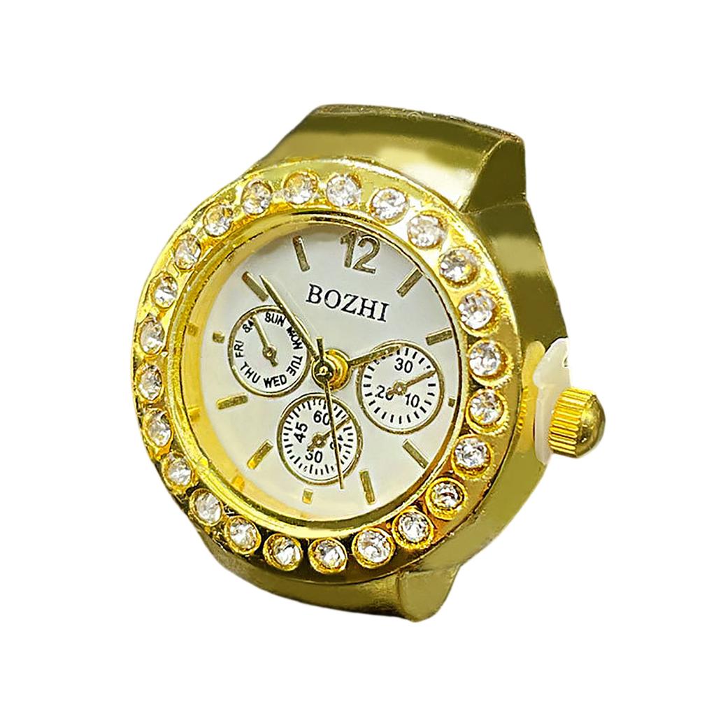 Prstenové hodinky Módní čtvercové hodinky ve tvaru prstenu Osobnostní kreativní retro styl Prstenové elektronické hodinky