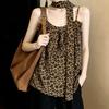 Pure desire style retro leopard print sling vest women's clothing summer new design hot girl streamer lazy beautiful top