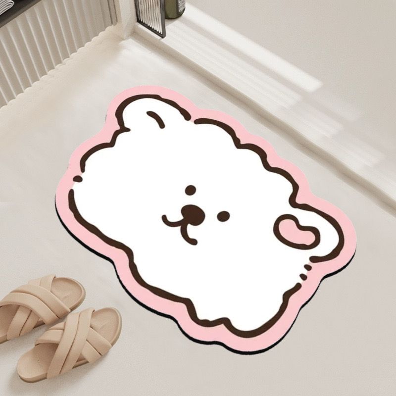 

Diatom mud style floor mat cute puppy floor mat entry door bathroom bathroom floor mat water absorption quick drying non-slip 40X60cm 15.7X23.6in