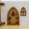 Ornament Vintage Decoration Wooden Craft Micro Landscape Miniature Fairy Elf Door Dollhouse Garden