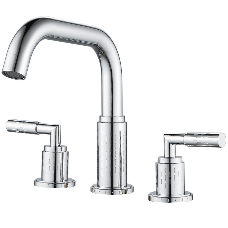 Rubinetti per Lavabo Grigio Ottone Antico Rubinetto Bagno Oro Spazzolato Rubinetti Lavello 3 Fori Calda e Fredda Rubinetto a Cascata Nero Rubinetto dell'Acqua
