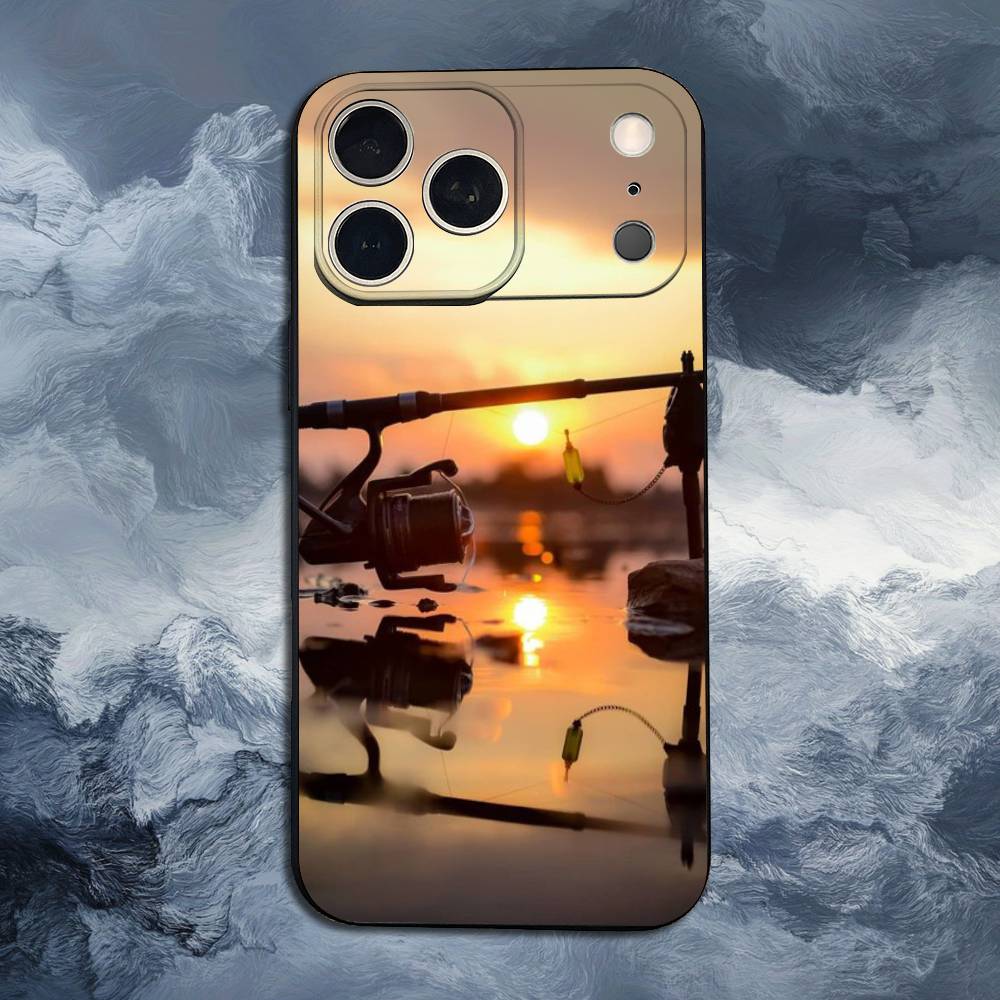

Fishings For iPhone 12,16,11,14,15,17,13,X,Mini,SE,XS,Plus,Pro Max,8,7,XR,Soft Silicone Black Case iPhone12