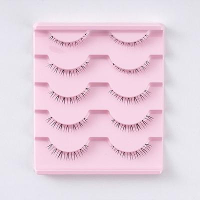 5pairs Soft Whole Pair Lower Eyelashes Small Devil DIY Eyelash Extension Transparent Stems One-piece Fake Lashes Women
