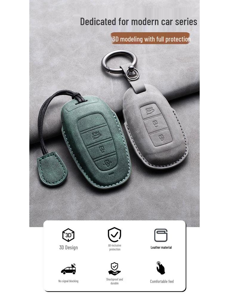Nyckelfodral i läder för Hyundai: Kompatibel med IX35, Elantra, Mistra, Veloster, IX25, Verna