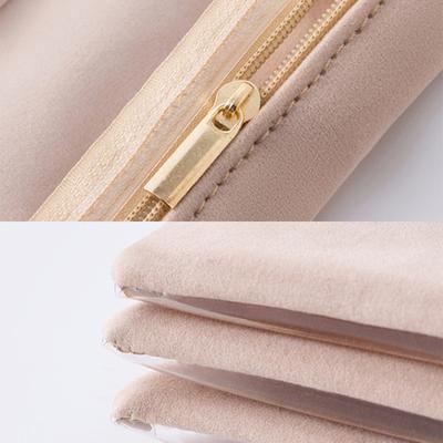 Tragbare Samt Schmuckschatulle Ohrringe Halskette Ring Armband Schmuckstücke Zubehör Reißverschlusstasche Reise Wasserdicht Staubdicht Tasche