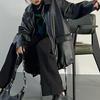 Winter Vintage Schwarz Punk Leder Jacke Frauen Streetwear Moto Biker Zipper Retro Mantel Neue Ästhetischen High Street Casual Oberbekleidung