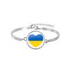 Ukraine Trident Blue Yellow Alloy Bracelet, National Style Memorial Jewelry