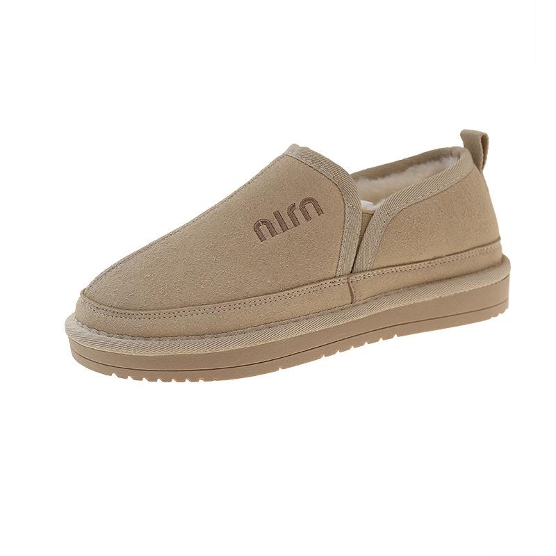 

Хлопковая обувь женская зимняя бархатная толстоподошвенная обувь для снега носить хлопковые тапочки теплая пушистая обувь 40 бежевый