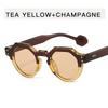 Rivets Decoration Sun Glasses for Men Round Shape Anti-reflective Sunglasses Women Travelling Driving Men Sunglass