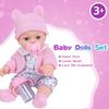 12 Inch Baby Doll Backpack Playset with Dolls Clothes and Accessories Included Backpack, Washcloth, Bottles, Nipple,Socks, Hats