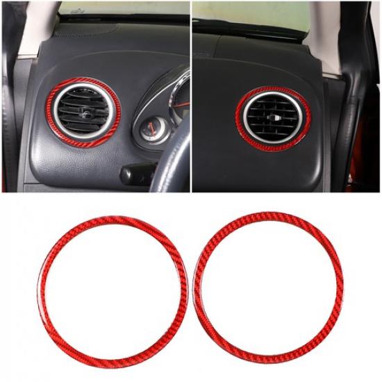 Red Carbon Fiber Side Vent Trim Frame For Mitsubishi ECLIPSE 2006-2011
