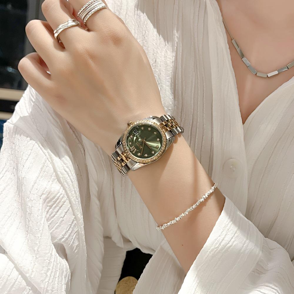 Marken-Unisex-Quarzuhren mit Stahlarmband – echt, wasserdicht für Männer und Frauen