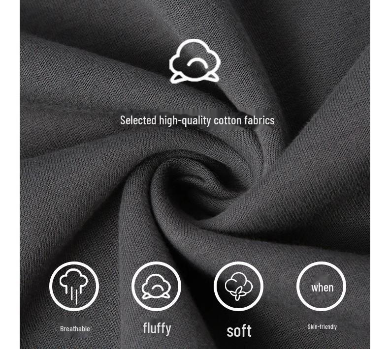 Unisex Heavyweight Cotton Sweatshirt, 300g, Long-Sleeve, Round Neck, Plus Velvet, Solid Color.